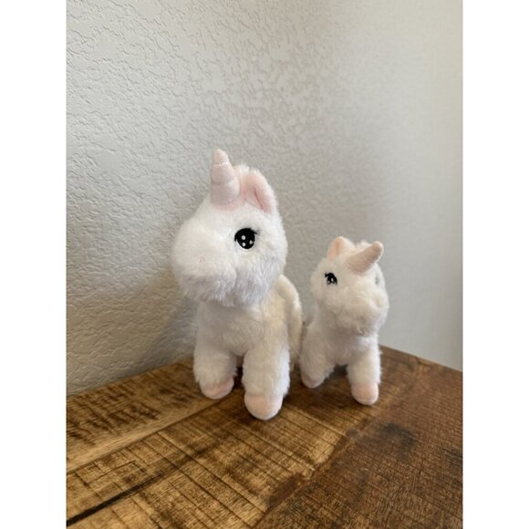 Unicorn Plush Lot Of 2 Stuffed Toys White Pink 7" Mom Baby Perfecto Designs - Picture 3 of 8